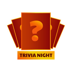 Trivia night. Quiz night. PUB quiz. Vector banner with transparent background