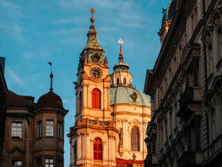 Obraz premium St. Nicholas Church (Staré Město) in Prague. Late-Gothic and Baroque church in the Old Town of Prague