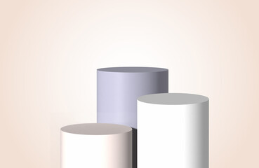 Minimal podium for product display stand pedestal studio blue pastel color background 3d rendering