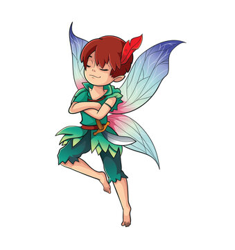 Fairy man cartoon character vector illustration