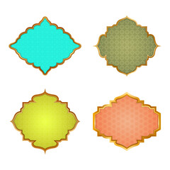 set of luxury islamic style gold labels