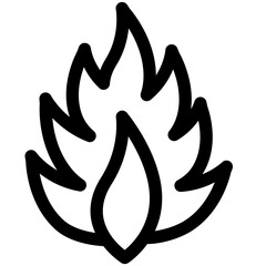 炎を表すラインスタイルのアイコン