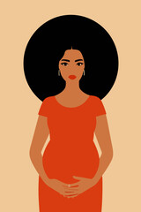 pregnant woman minimal illustration