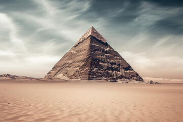 Fototapeta na wymiar Generative AI. Egyptian pyramids photo backgrounds
