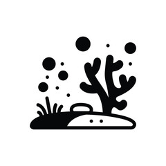Black solid icon for reef  © WEBTECHOPS