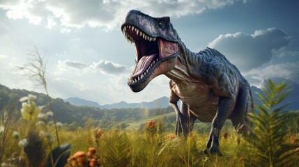 The Reign of T-Rex Intricate Dinosaur Illustration