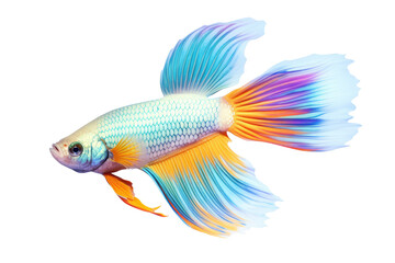 Fototapeta premium Beautiful guppy fish isolated on transparent background. Generative Ai