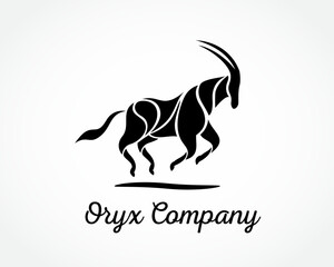 running jump oryx separate body logo design template illustration inspiration
