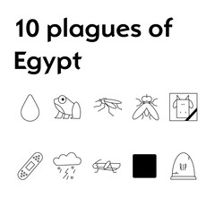 Ten plagues of Egypt, set icons