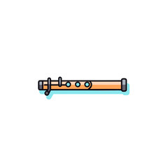 Flute Icon on White Background. 2D Linear Vector. Minimalist Design.