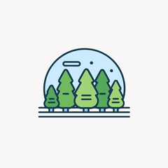 Minimalistic Forest Vector Design. Crisp & Pixel-Perfect.