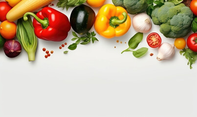 Obraz na płótnie Canvas Organic Vegetable Advertising Background, Vegetarian Food for Healthy Nutrition. Generative Ai