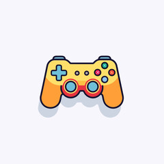 Game Controller Icon on White Background. Illustration.