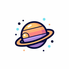 Galaxy Vector Illustration on White Background. Minimalist Design.