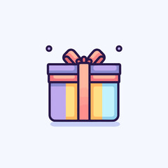 Minimalistic Gift Box Icon. Crisp Design. Vector Illustration.