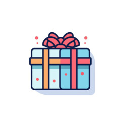 Minimalistic Gift Box Icon. Crisp Design. Vector Illustration.