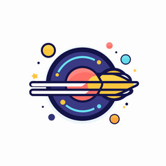 Galaxy Vector Illustration on White Background. Minimalist Design.