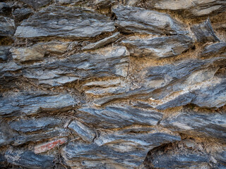 imagen detalle textura pared de piedra con las juntas de cemento 