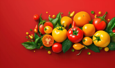 Organic Vegetable Advertising Background, Vegetarian Food for Healthy Nutrition. Generative Ai