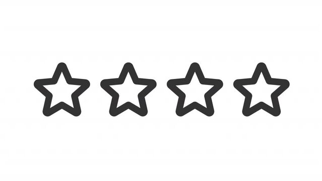 Animated rating stars line icon. Online review animation. Quality control. Reputation management. Customer service. Loop HD video with alpha channel, transparent background. Outline motion graphic