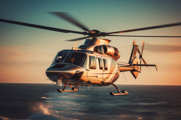 Naklejka na ściany i meble AI generated image of private helicopter machine