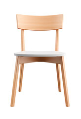 Modern Wooden Empty Chair. Front View. Interior Mockup. Ai Generative