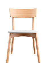 Fototapeta premium Modern Wooden Empty Chair. Front View. Interior Mockup. Ai Generative