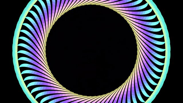 Abstract animated neon background. Kaleidoscopic background. 3B Animation for music video.