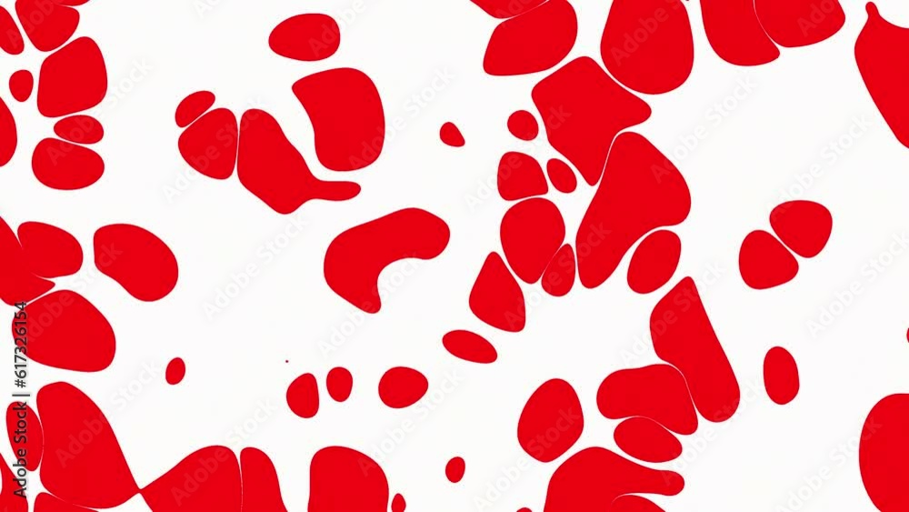 Wall mural 3d animation of abstract smooth red liquid shape.4k seamless loop 3d animation. smooth animation of 