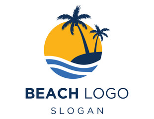Naklejka premium Logo about Beach on a white background. created using the CorelDraw application.