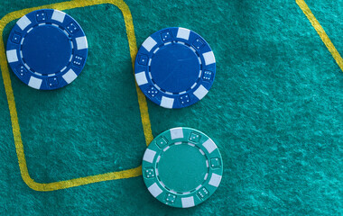 The 3d rendering of difference coloured casino chips