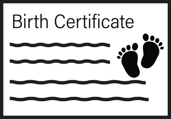 Birth Certificate icon. Cute birth certificate sign. Puppy Birth Certificate symbol. flat style.