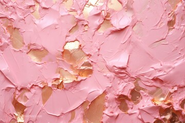 Pink peeling paint with gold foil texture Generative AI 