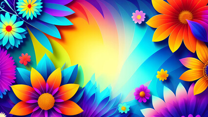 colorfully background with flowers