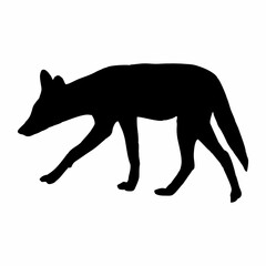 vector silhouette of a wolf, symbol or sign