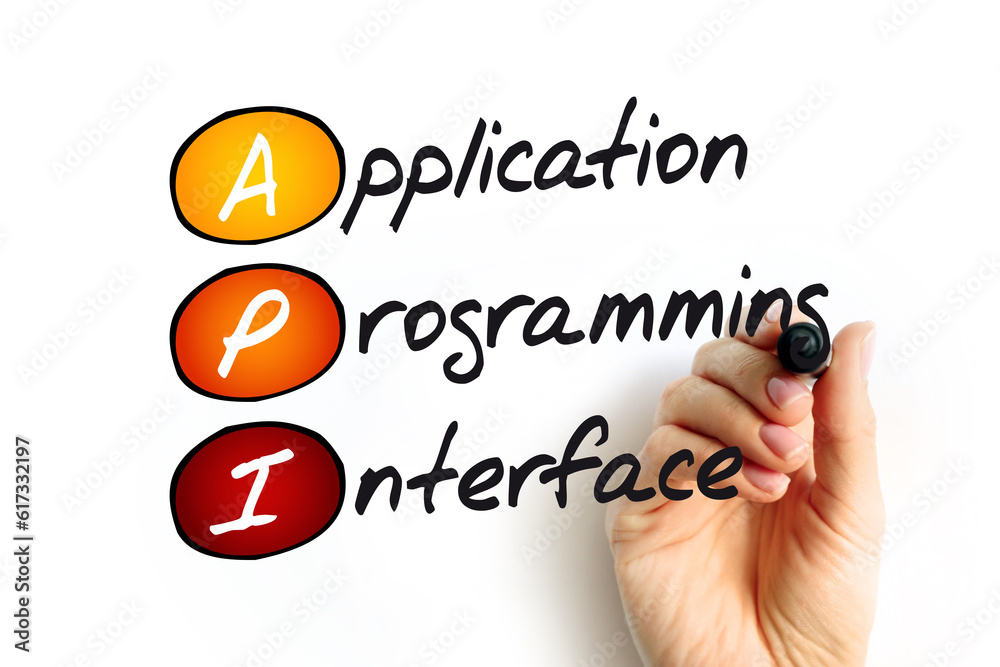Poster api - application programming interface acronym, technology concept background