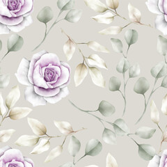 Elegant watercolor floral seamless pattern