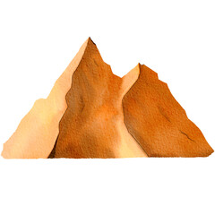 hand drawn watercolor mountain illustration .PNG