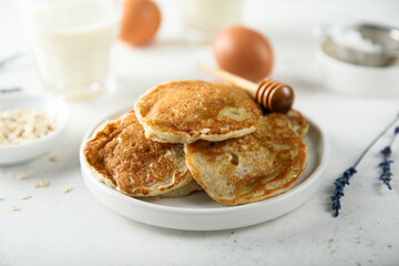 Traditional homemade oat pancakes