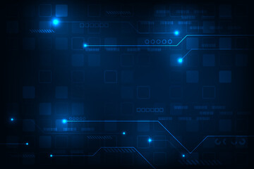 Vector hi tech line circuit technology with square shape geometric futuristic background.