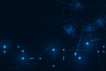 Vector abstract futuristic technology background. Hi-tech commucation concept background.