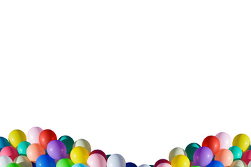 Set Balloon isolated on transparent background. Realistic colorful festive 3d helium balloons for birthday party design. Balloon clipart clip art png file