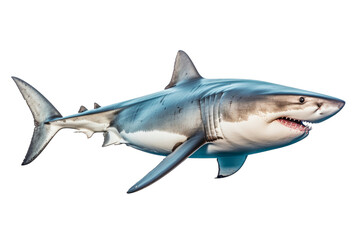shark isolated on transparent background. png file was made with generative ai