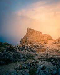 sunset over the rocks