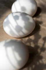 White eggs are on the table