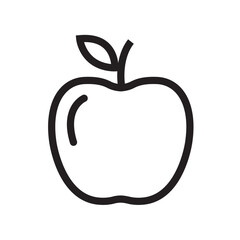 Apple icon isolated in line art style background on white background, Vector illustration, Eps 10