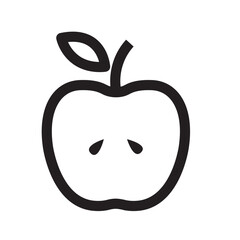 Apple icon line art style background on white background, Vector illustration