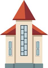 Residential House Illustrations in Flat Design Style Architecture, Cartoon.