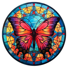 Stained Glass Butterflies Digital Papers Transparent PNG