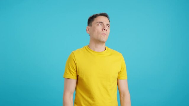 Man gesticulating mockingly and ignoring what is proposed to him